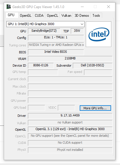 opengl 3.3 intel hd graphics